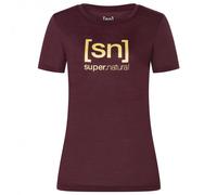 super.natural - Women's The Essential Logo Tee - Haut en mérinos - XS - wine tasting / gold