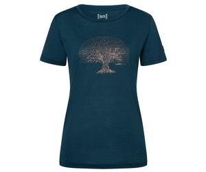 super.natural - Women's Tree of Knowledge Tee - Haut en mérinos - L - blueberry / copper