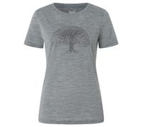 super.natural - Women's Tree of Knowledge Tee - Haut en mérinos - S - cashmere grey melange / dark shadow glitter