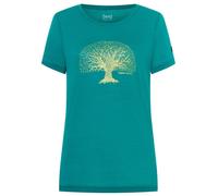 super.natural - Women's Tree of Knowledge Tee - Haut en mérinos - S - deep jungle / gold