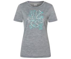 super.natural - Women's Under The Sea Tee - Haut en mérinos - M - cashmere grey melange / various