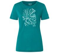 super.natural - Women's Under The Sea Tee - Haut en mérinos - M - pacific / white stone / lagoon green