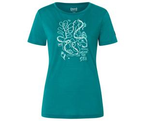 super.natural - Women's Under The Sea Tee - Haut en mérinos - M - pacific / white stone / lagoon green