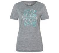 super.natural - Women's Under The Sea Tee - Haut en mérinos - XS - cashmere grey melange / various