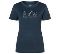 super.natural - Women's Van Life Bio Jersey Tee - Haut en mérinos - L - blueberry / feather grey