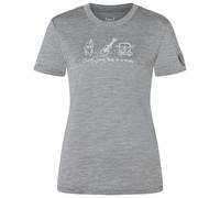 super.natural - Women's Van Life Bio Jersey Tee - Haut en mérinos - XL - cashmere grey melange / white stone