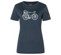 super.natural - Women's Wander Wheel Bio Jersey Tee - Haut en mérinos - L - blueberry / feather grey