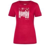 super.natural - Women's Wonder Wald Tee - Haut en mérinos - L - beet red / various