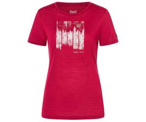 super.natural - Women's Wonder Wald Tee - Haut en mérinos - L - beet red / various