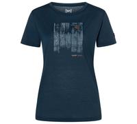 super.natural - Women's Wonder Wald Tee - Haut en mérinos - L - blueberry / various