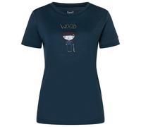 super.natural - Women's Wood Craftine Tee - Haut en mérinos - L - blueberry / various
