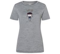 super.natural - Women's Wood Craftine Tee - Haut en mérinos - L - cashmere grey melange / various