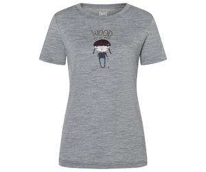 super.natural - Women's Wood Craftine Tee - Haut en mérinos - S - cashmere grey melange / various