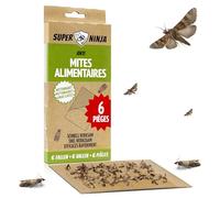 Super Ninja Anti Mites Alimentaires - Pack de 6, Pièges Très Efficaces avec Phéromone Attractif, Idéal pour Cuisine, Placards & Stockage, Protection 3 Mois