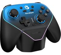 Super Nova Multiplatform Game Controller ¿ 2.4g Wireless For Pc/Switch/Ios/Android ¿ Hall Effect Joystick & Triggers, 1000hz Polling, Magnetic Faceplate, Rgb Lighning,Charging Dock (Bleu)