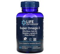 Super Oméga-3 EPA/DHA avec Lignanes de Sésame et Extrait dOlive - 60 gélules entériques enrobées