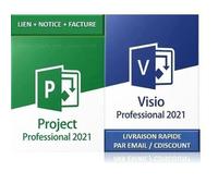 SUPER Pack Microsoft Project 2021 Pro + Visio 2021 Pro Livraison 2H par email - En téléchargement