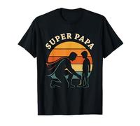 Super Papa Héros du Quotidien Vintage Sunset Famille T-Shirt