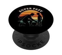 Super Papy Héros du Quotidien Vintage Sunset Famille PopSockets PopGrip Adhésif