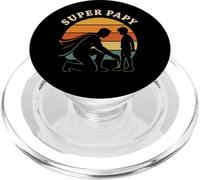 Super Papy Héros du Quotidien Vintage Sunset Famille PopSockets PopGrip pour MagSafe