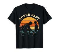Super Papy Héros du Quotidien Vintage Sunset Famille T-Shirt