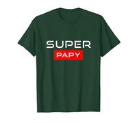 Super Papy Humour Idee Cadeau Fête des Grands-Pères Original T-Shirt, Homme, Vert Forêt, S