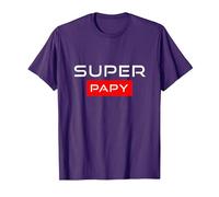 Super Papy Humour Idee Cadeau Fête des Grands-Pères Original T-Shirt, Homme, Violet, 3XL