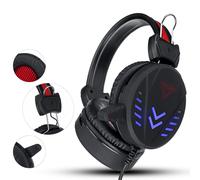Super Pass 3.5mm Gaming Headset Stéréo LED Coloré Respiration Lampe écouteur Hifi Heavy Bass Jeu Casque