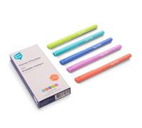 SUPER PETIT - 5 feutres Pointe Fine effaçables à Sec - pour Set en Silicone et Tableau Blanc - Couleurs Tendance Pastel: Turquoise - Corail - Lime - Bleu Marine - Mauve - A partir de 3 Ans.