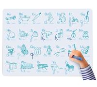 SUPER PETIT - Abécédaire 100% Silicone - Jeu éducatif pour Enfant +3 Ans - Apprendre l'alphabet et écriture Cursive - Maternelle et CP - méthode Montessori - effacable et reutilisable - Set 40x30 cm