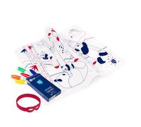 SUPER PETIT - Jeu éducatif - Set De Table éducatif - coloriage thème Panda - 5 Feutres Et Bracelet Fournis - Facile à Nettoyer - Réutilisable - Antibactérien - À Partir De 3 Ans