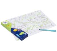 SUPER PETIT - Jeu pédagogique - frise et coloriage Dinosaures - T rex - Réversible - Livré avec 1 Feutre - Facile à Nettoyer - Réutilisable - À Partir De 3 Ans