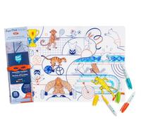 SUPER PETIT - Set De Table À Colorier - Sport - 5 Feutres Et Bracelet Fournis - Facile à Nettoyer - Réutilisable - Antibactérien - À Partir De 3 Ans