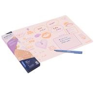 SUPER PETIT - sous Main Bureau 100% Silicone - pour Enfant et Ado -1 Feutre Bleu effaçable Inclus - to do List - Dessiner effacable et reutilisable -Tableau d'écriture - Protège Bureau 40x30 cm