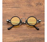 Super Petites Mini-Lunettes, Lunettes De Soleil Rétro Steampunk, Verres en Métal Rond, Protection Uv400, Lunettes pour Hommes Rétro, Adaptés Au Tir De La Rue, à La Marche, Au (Color:E)