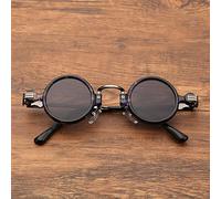 Super Petites Mini-Lunettes, Lunettes De Soleil Rétro Steampunk, Verres en Métal Rond, Protection Uv400, Lunettes pour Hommes Rétro, Adaptés Au Tir De La Rue, à La Marche, Au (Color:Un)