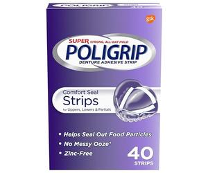 Super - Poligrip Confort Bandes De Joint Adhésif Dentier - 40 Bandes