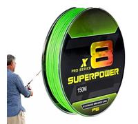 Super Power Fil de pêche tressé avec bordure verte fluorescente, 164 m, 8 brins, Stealth Perception pour la pêche sur glace, la pêche sauvage, la pêche en plein air, l'eau salée et l'eau douce