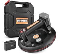 Super puissance d'aspiration de 300 kg - Ventouses électriques à vide de 200 mm - Auto-aspirant - Avec manomètre - Lève-plaque - Pour le transport de marbre, verre, stratifié