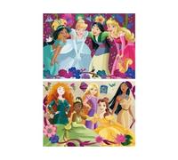 Super Puzzle Princesses 2 x 48 Pieces Enfant 5 Ans - Raiponce, Cendrillon, Belle et Plus - Carton fsc, Multi Color - Set Fille + Carte