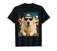 Super Pyrénées Buvant du café glacé pour Les Amoureux des Chiens T-Shirt