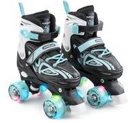 Super Quad X Pro - Patins à roulettes LED pour enfants et adolescents - Menthe