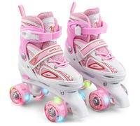Apollo Patins à roulettes Filles et Garçons Super Quad X Pro Réglables pour Enfants - Roller Enfants Garçons et Filles LED Confortables et à Taille Réglable - Patins à roulettes Tailles 31-42