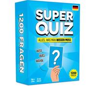 Super Quiz - Version allemande - Jeux de société trivial pour adultes avec 1200 questions - Jeux de société pour adultes avec cartes quiz - Jeu de connaissances pour famille avec adolescents - Jeux de