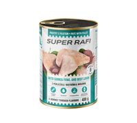 SUPER RAFI avec pintade et foie de boeuf nourriture humide pour chien 400g