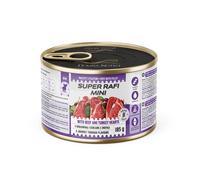 SUPER RAFI Mini nourriture humide pour chiens de petites races au bœuf et aux cœurs de dinde 185 g