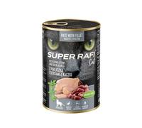 SUPER RAFI nourriture humide pour chats stérilisés à la pintade et aux cœurs de canard 400 g