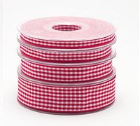 SUPER RIBBONS®™ Bobine complète de ruban vichy de qualité 6 mm, 20 mètres sur bobine - Rouge