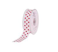 SUPER RIBBONS®™ Bobine de ruban de satin à pois blancs et rouges 38 mm x 20 m