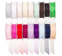 SUPER RIBBONS®™ - Bobine de ruban en organza de qualité supérieure - 10 mm - 25 m sur bobine - Blanc